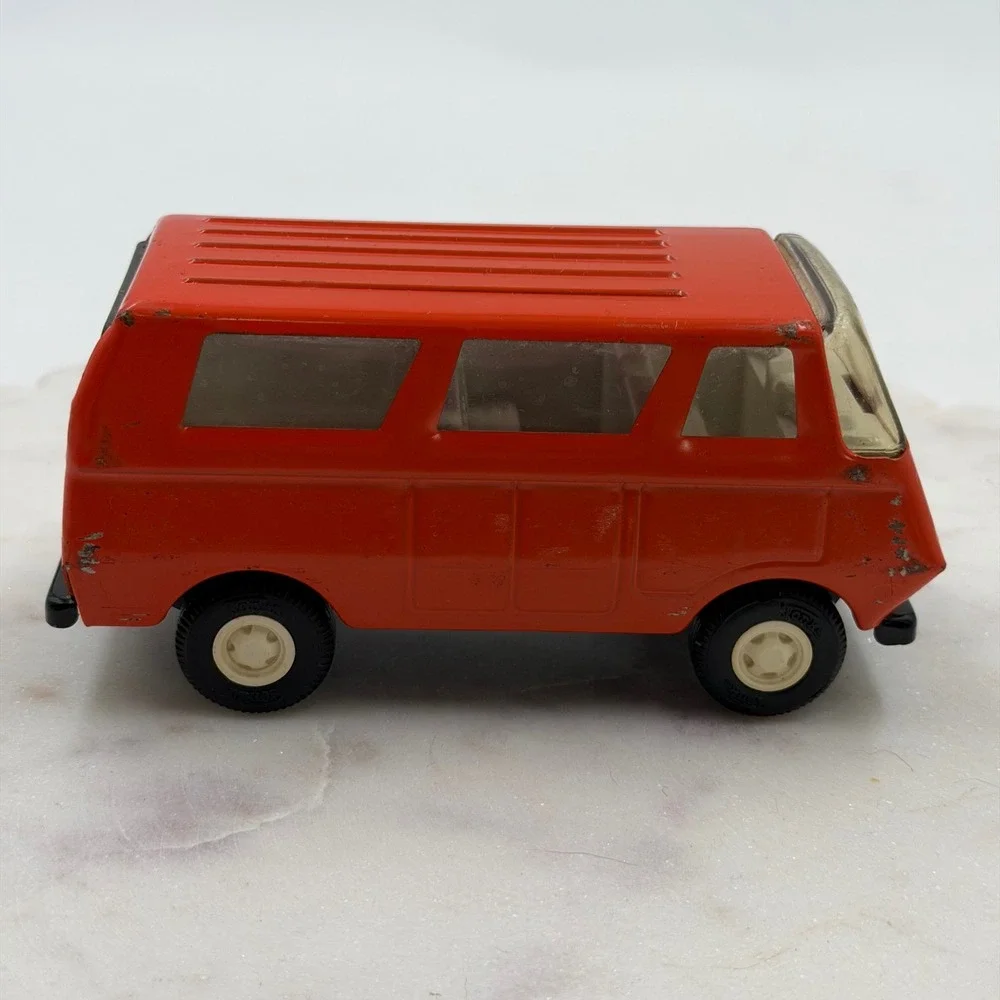 Vintage Tonka Mini-Van Red Pressed Steel Diecast Toy Vehicle 1970s USA Made